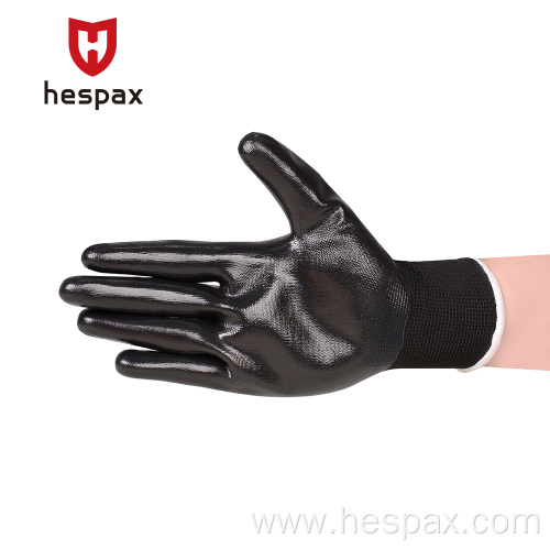 Hespax 13G Smooth Nitrile Anti oil Assembly Gloves